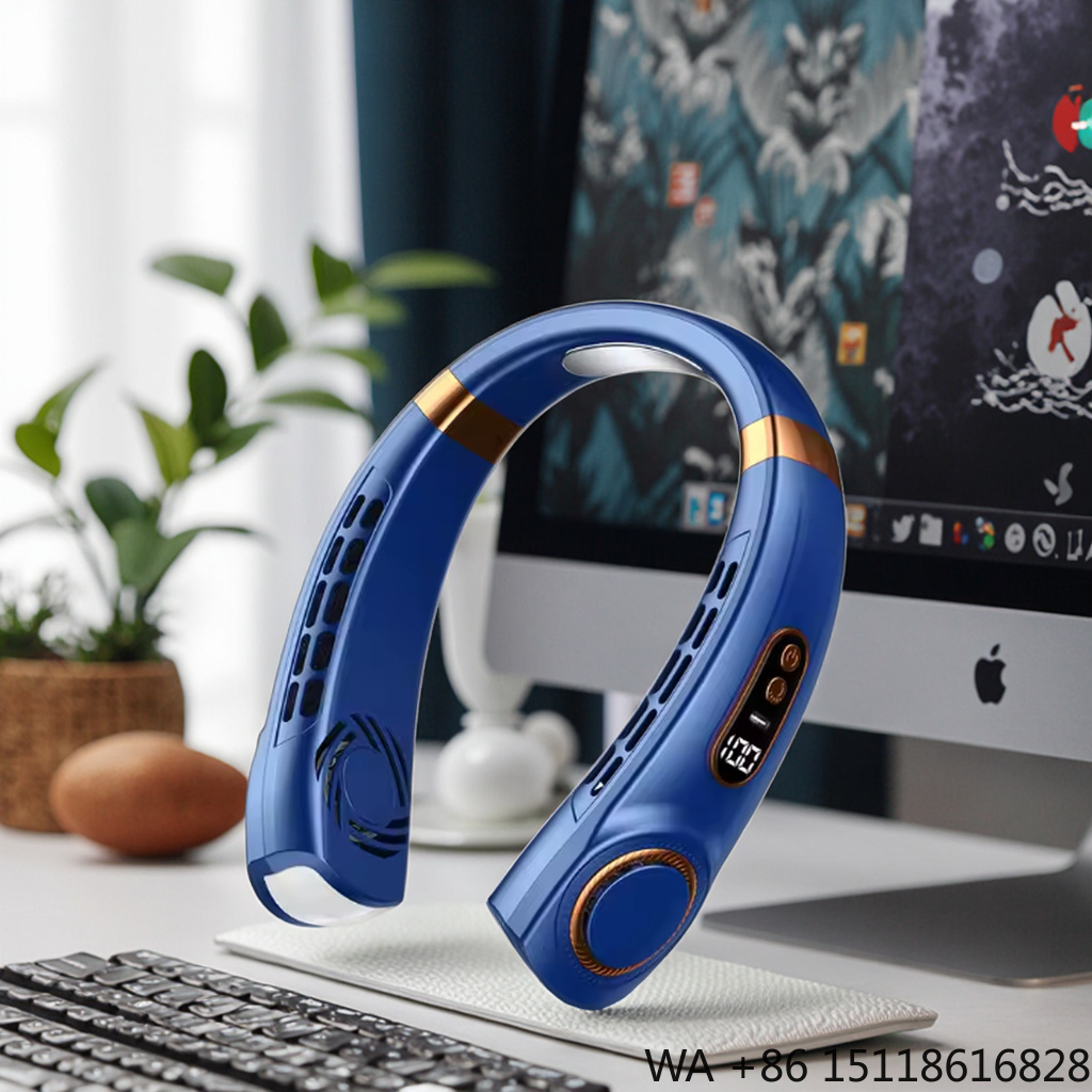 Air Conditioners - Tragbarer USB-Aufladbarer Nackenventilator mit Fünf Geschwindigkeitsstufen,