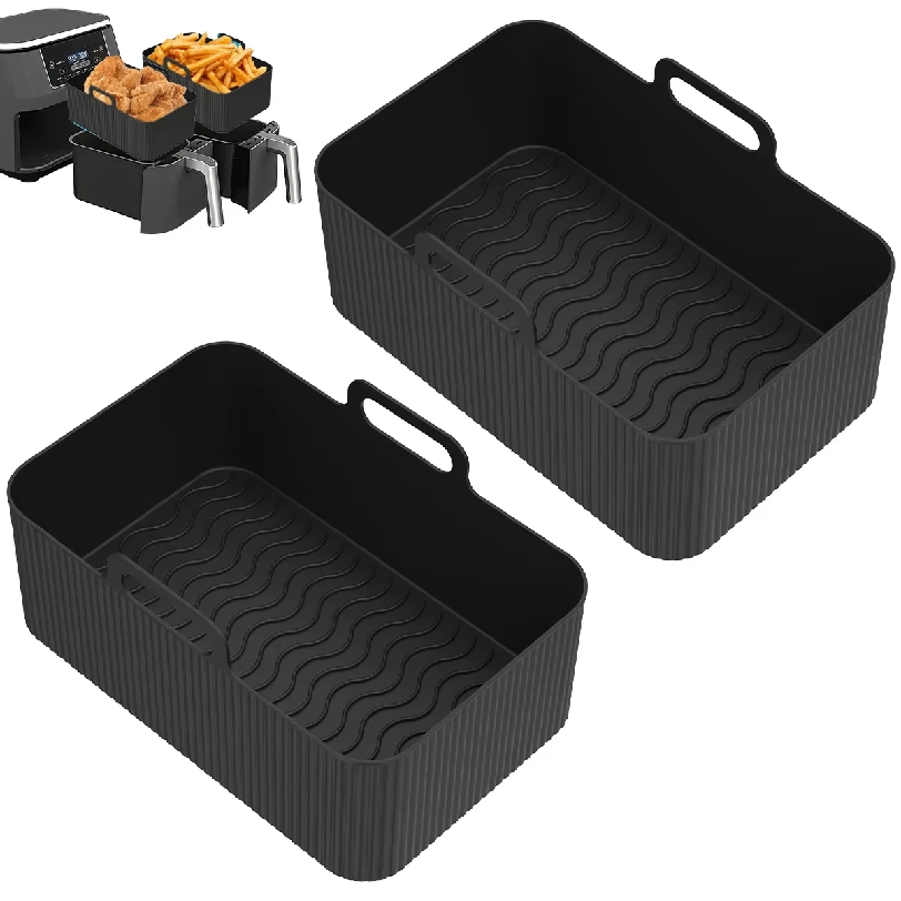 Air Fryer Silicone Pot Liner - 2 Stück Silikon-Einlagen für Heißluftfritteusen, hitzebeständige