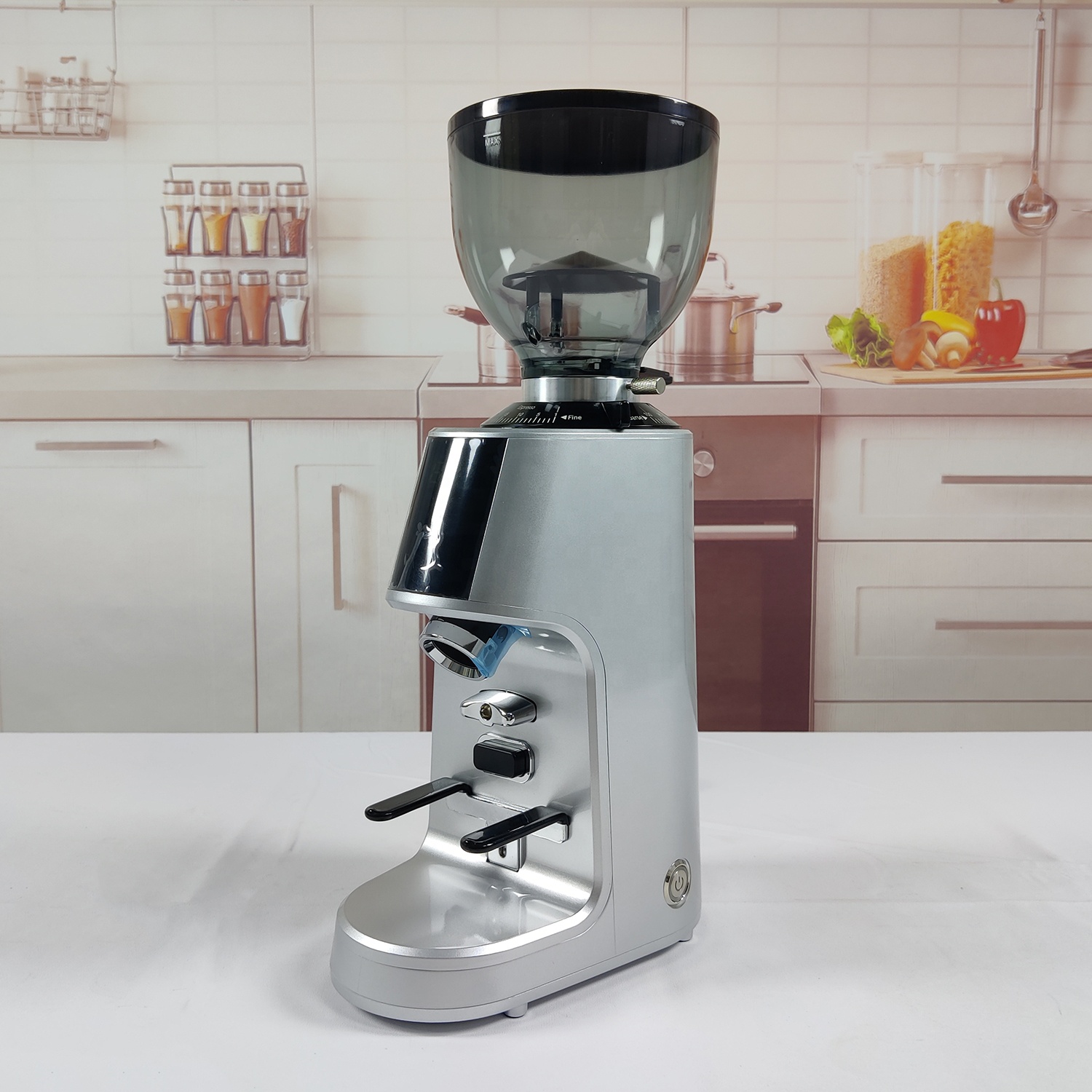 Coffee Bean Grinder Electric - Verbesserte Hochleistungs-DC-Vollkupfer-Mühle mit Ein-Klick-Pulverausgabe, 64mm Große