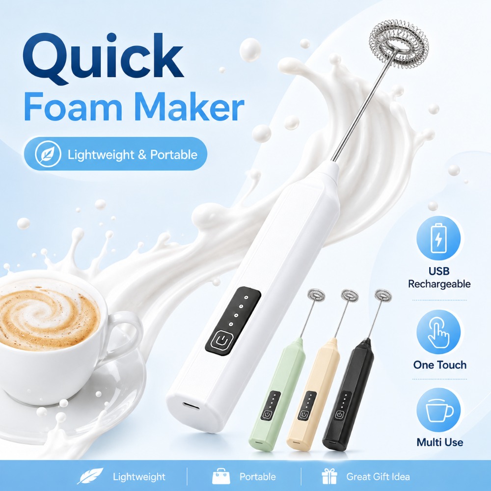 Electric Milk Frother Handheld - Milchaufschäumer und Eiermixer Elektrischer Handmixer für