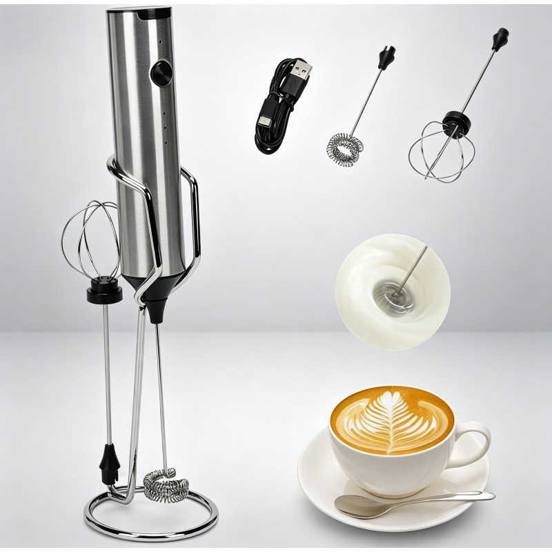 Portable Blender Usb Rechargeable - Wiederaufladbarer Elektrischer Schneebesen USB-Aufladung Mini Milchschaum-Kaffeeschneebesen