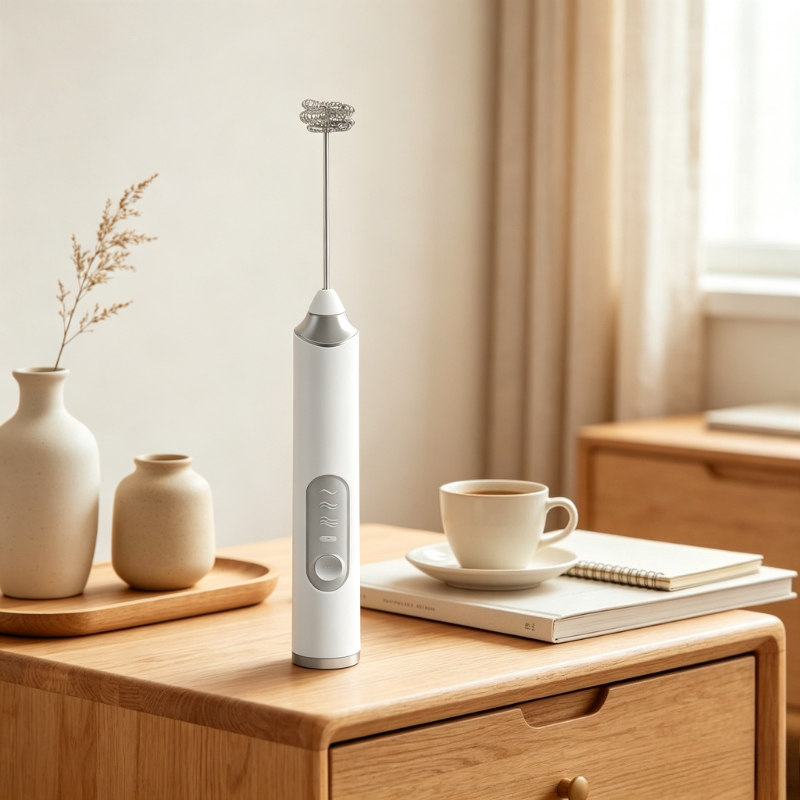 Electric Milk Frother Handheld - Elektrischer Handmilchaufschäumer mit 2 Ersatzköpfen +