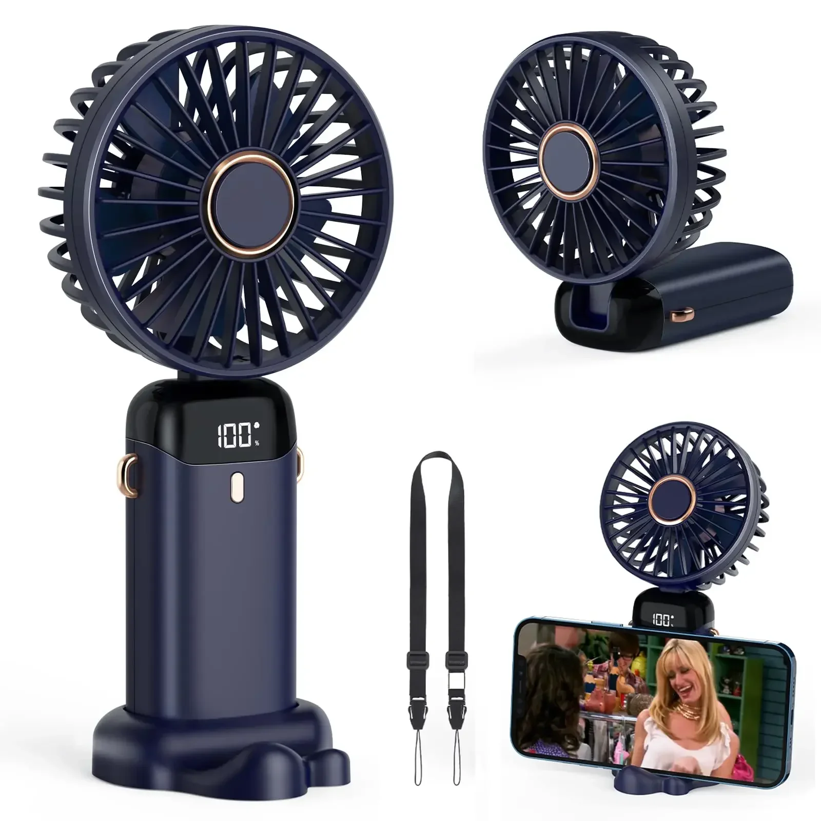 Portable Blender Usb Rechargeable - 5000 mAh Handheld Mini Fan Wireless