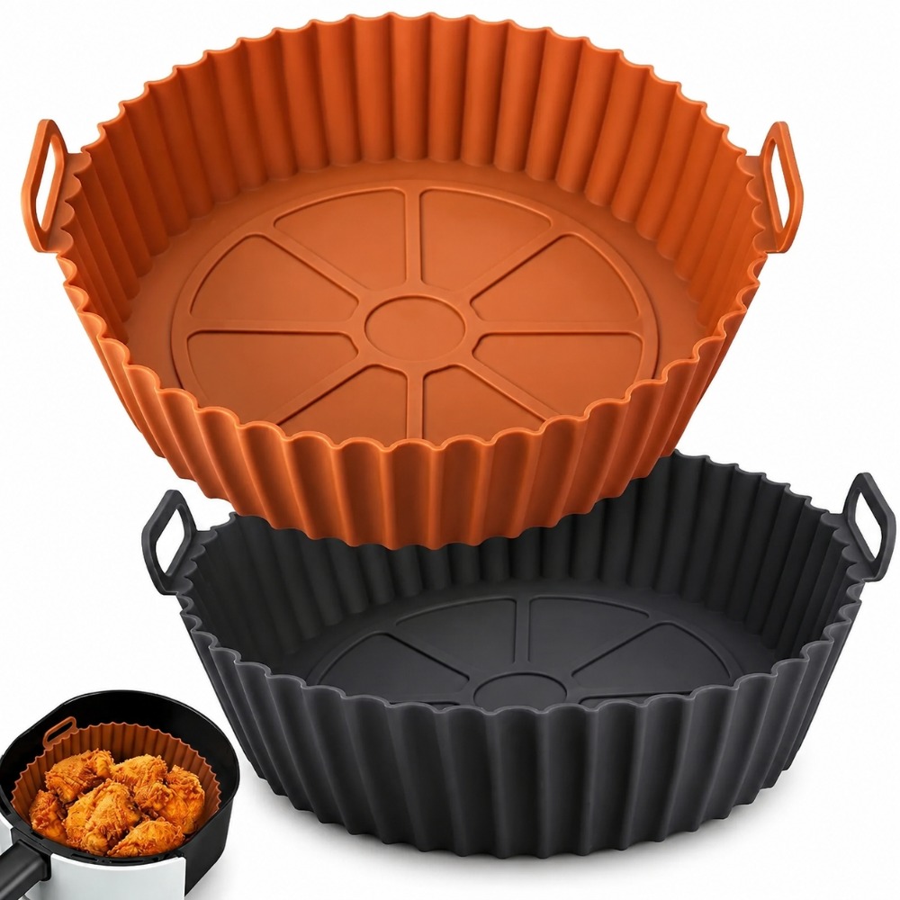 Air Fryer Silicone Pot Liner - Wiederverwendbarer Silikon-Einsatz für Heißluftfritteusen, Backform, Runde