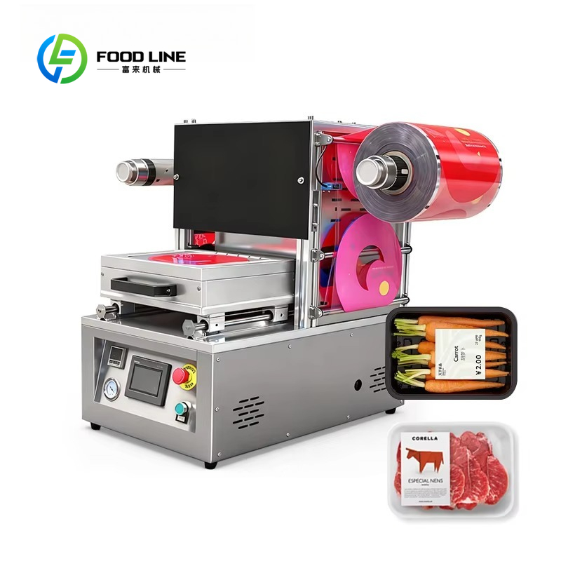 Food Vacuum Sealer Machine - Maßgefertigte Halbautomatische Elektrische MAP-Schalenversiegelungsmaschine mit Vakuum-Gasfüllfunktion