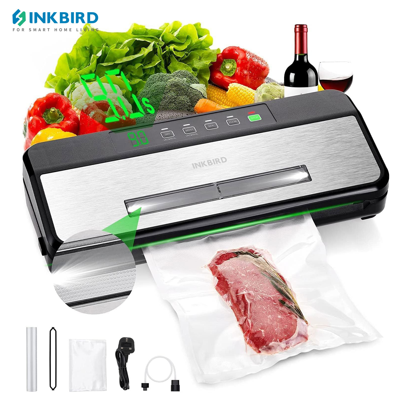 Food Vacuum Sealer Machine - INKBIRD 3. Vakuumiergerät mit Starter-Set –