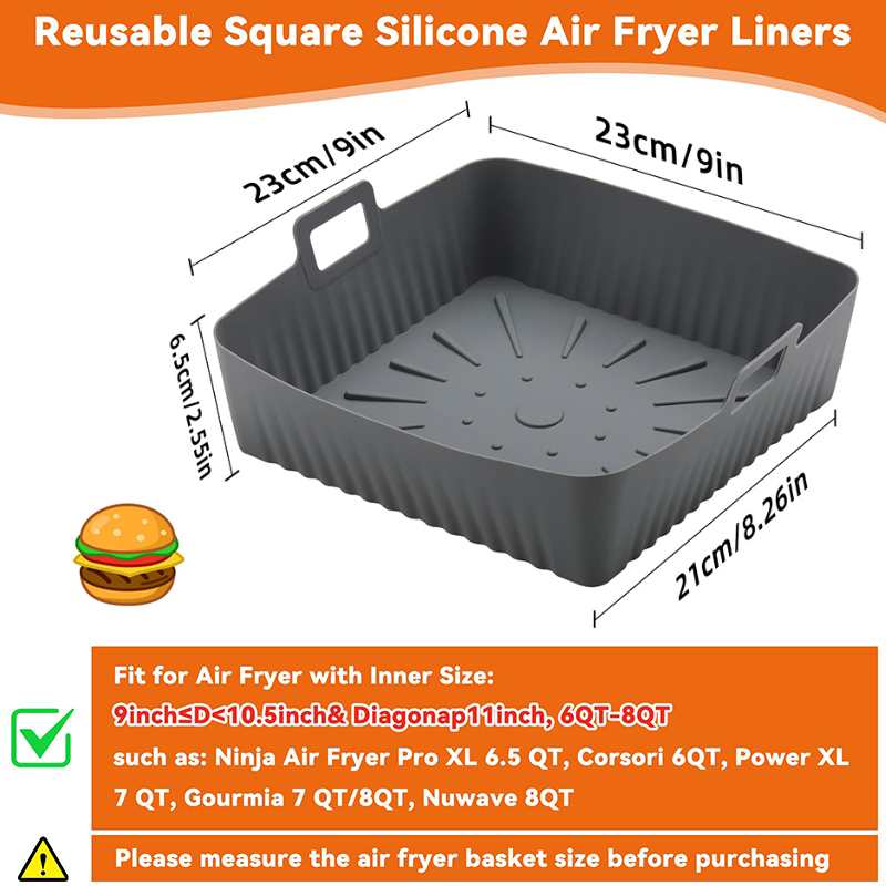 Großer 23 cm großer Air Fryer  – Air Fryer Silicone Pot Liner Bewertung und Preis