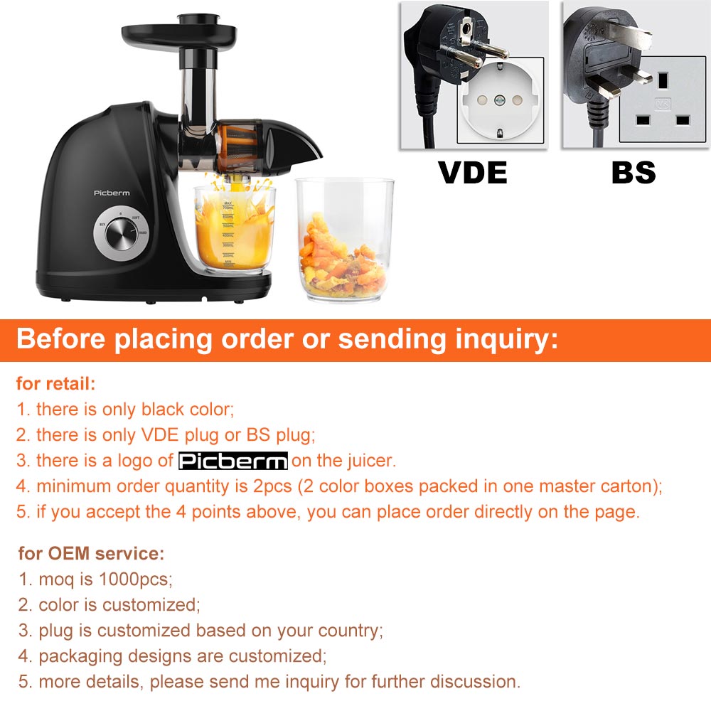 2026-Schwarzer Horizontaler Sl – Electric Slow Juicer Cold Press Bewertung und Preis