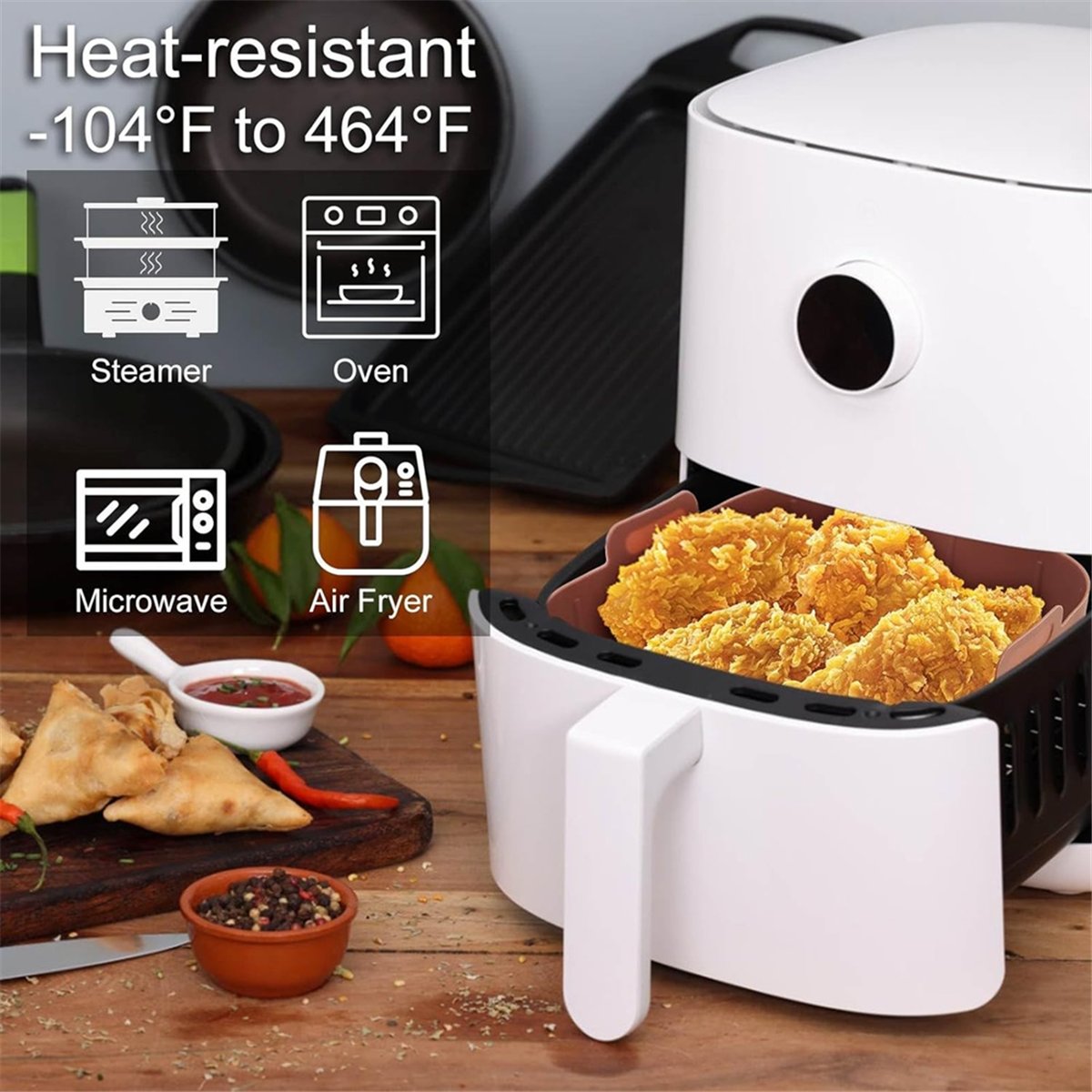 M10K 3er-Set Silikon-Einlagen  – Air Fryer Silicone Pot Liner Bewertung und Preis