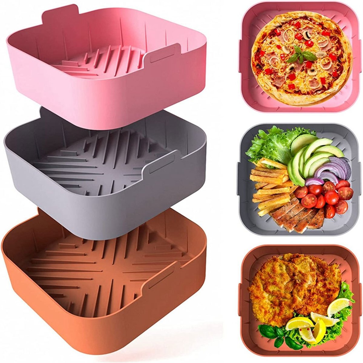 M10K 3er-Set Silikon-Einlagen  – Air Fryer Silicone Pot Liner Bewertung und Preis