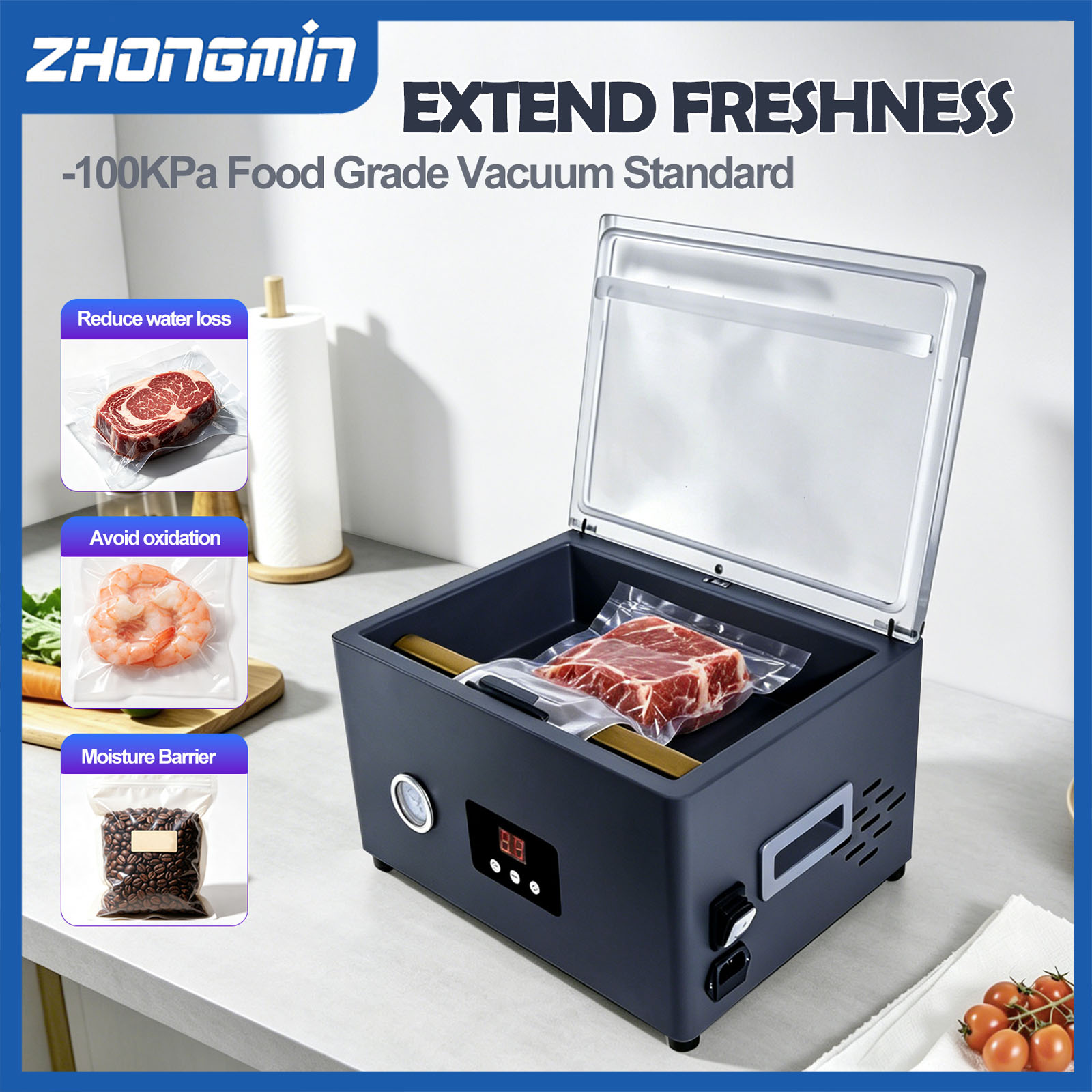 ZHONGMIN Lebensmittel-Vakuumie – Food Vacuum Sealer Machine Bewertung und Preis
